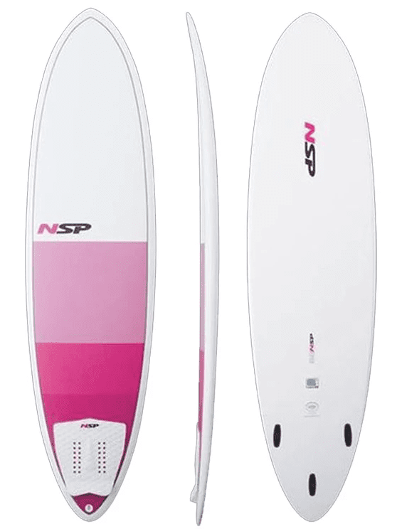 NSP E2 ELEMENTS 7'2 X 21 X 2 34 46L FUNBOARD - PINK (FINS INCLUDED)