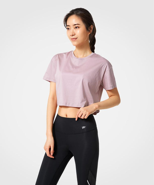 Womens short sleeve breathable cotton workout t-shirt | Yvettesports