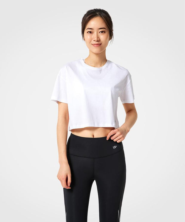 Womens short sleeve breathable cotton workout t-shirt | Yvettesports